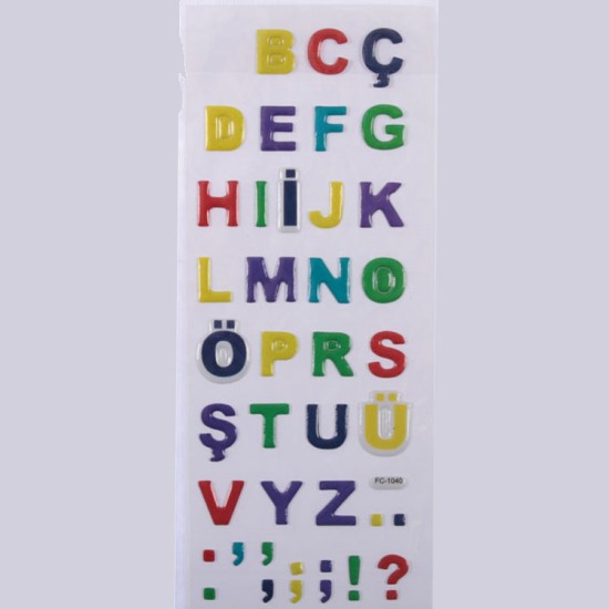 Farbig A-z Buchstaben Face Sticker Aufkleber - FC1040 - Mytortenland